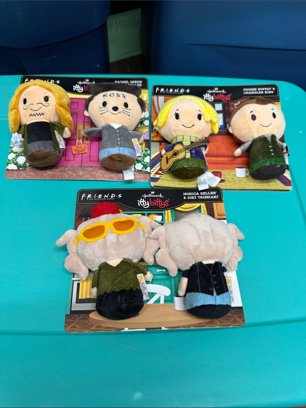 Hallmark Friends Itty Bittys Plush Set - Yellow, Blonde, Tan, Black, Green, Blue